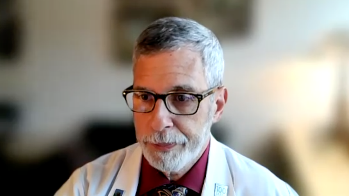 A. Michael Lincoff, MD, answers a question during a Zoom video interview